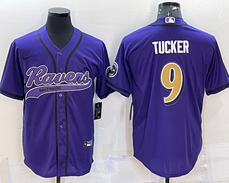 Men's Baltimore Ravens Justin Tucker #9 Purple Jersey Joint Edition