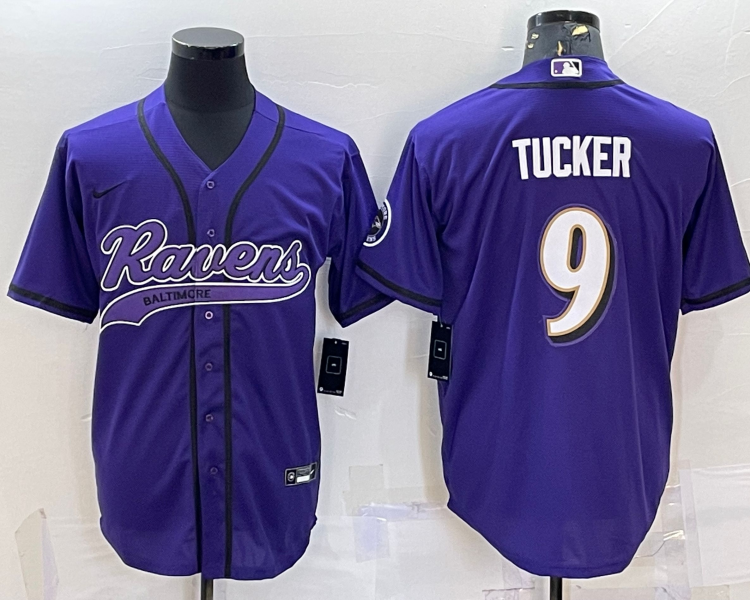 Men's Baltimore Ravens Justin Tucker #9 Purple Jersey Joint Edition
