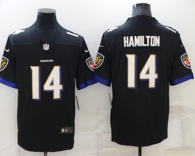 Men's Baltimore Ravens Kyle Hamilton #14 Black Jersey