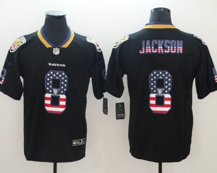 Men's Baltimore Ravens Lamar Jackson #8 Black Alternate Jersey