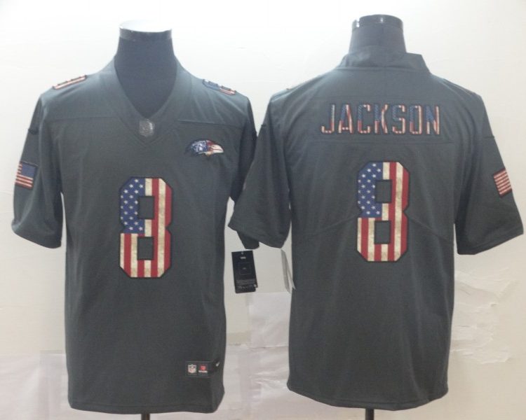 Men's Baltimore Ravens Lamar Jackson #8 Black Alternate Jersey