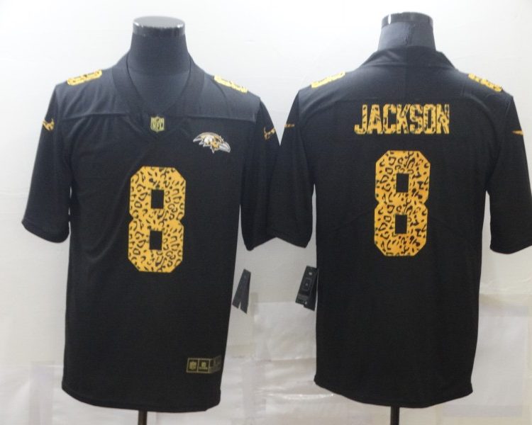 Men's Baltimore Ravens Lamar Jackson #8 Black Jersey