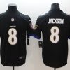 Men's Baltimore Ravens Lamar Jackson #8 Black Jersey