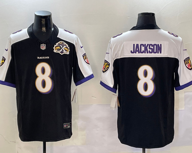 Men's Baltimore Ravens Lamar Jackson #8 Black Vapor F.U.S.E. Limited Jersey
