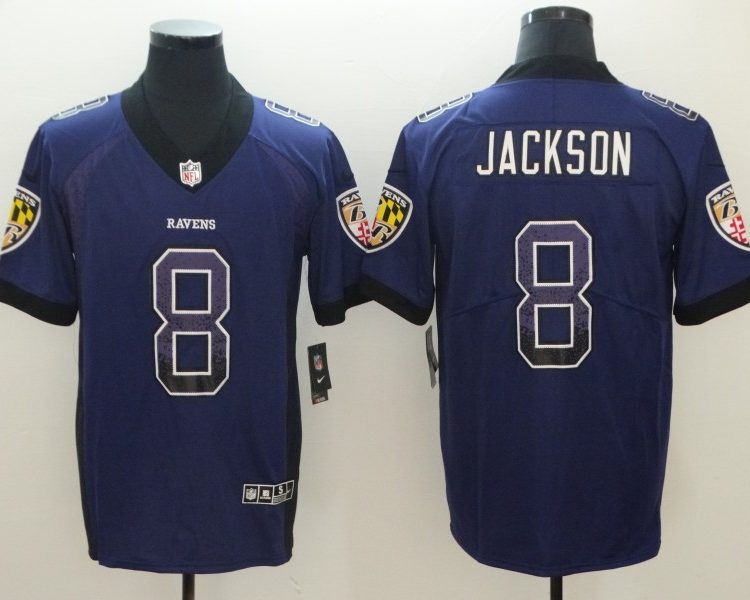 Men's Baltimore Ravens Lamar Jackson #8 Purple Alternate Jersey