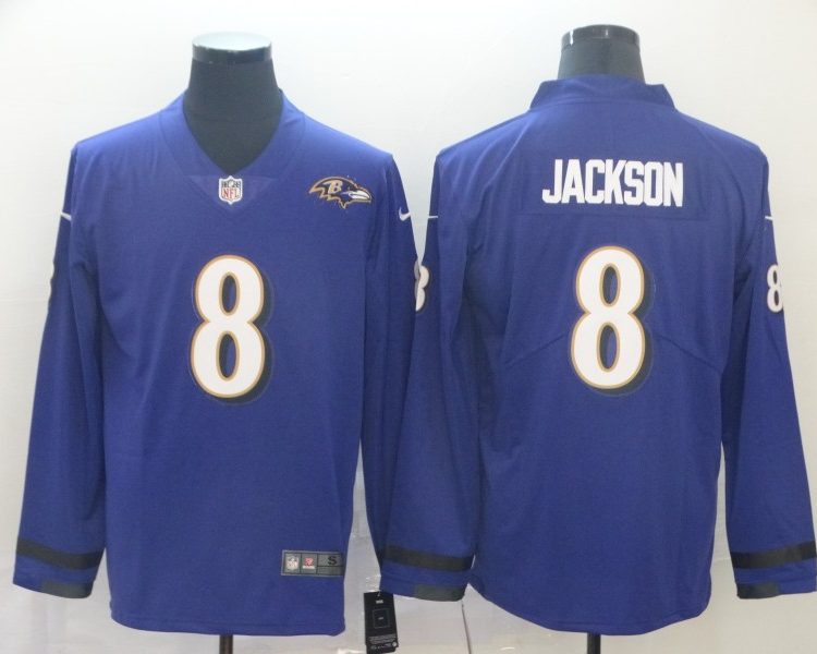 Men's Baltimore Ravens Lamar Jackson #8 Purple Jersey