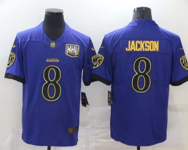 Men's Baltimore Ravens Lamar Jackson #8 Purple Jersey