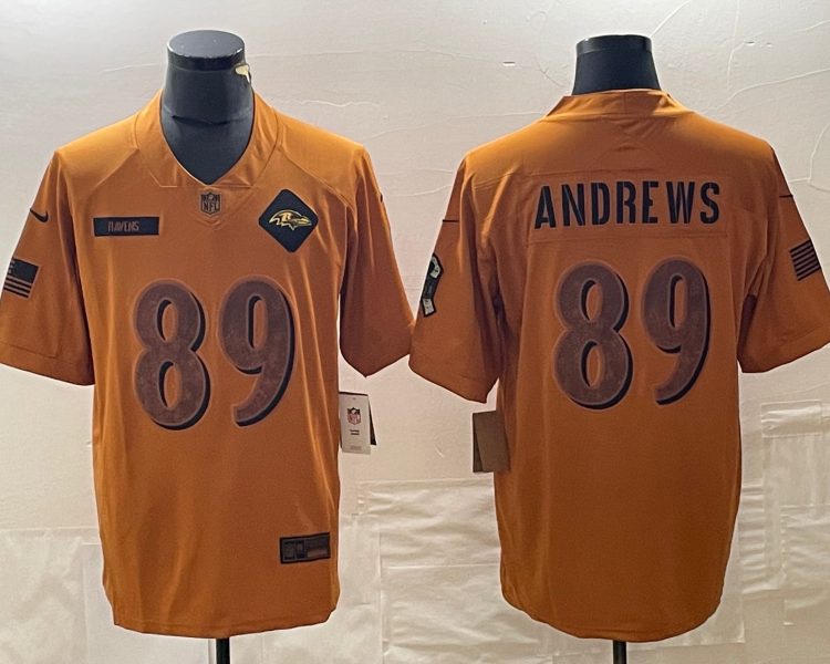 Men's Baltimore Ravens Mark Andrews #89 Brown 2023 Salute To Service Limited Jersey