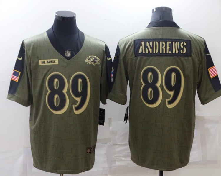 Men's Baltimore Ravens Mark Andrews #89 Brown Jersey