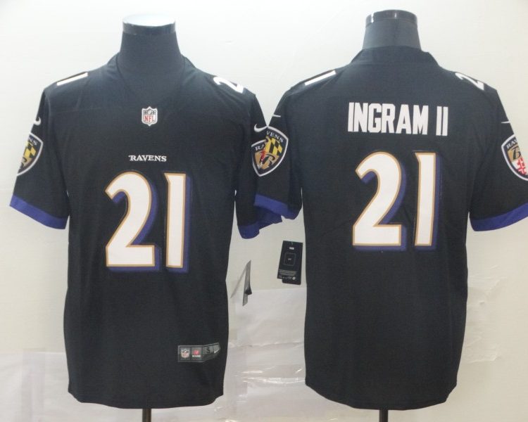 Men's Baltimore Ravens Mark Ingram II #21 Black Jersey