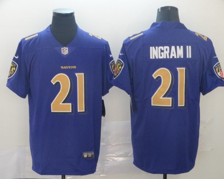 Men's Baltimore Ravens Mark Ingram II #21 Purple Jersey
