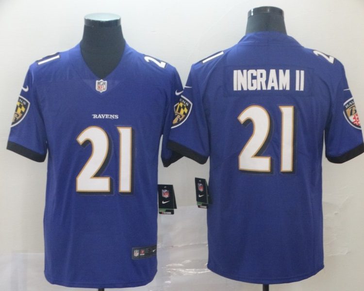 Men's Baltimore Ravens Mark Ingram II #21 Purple Jersey