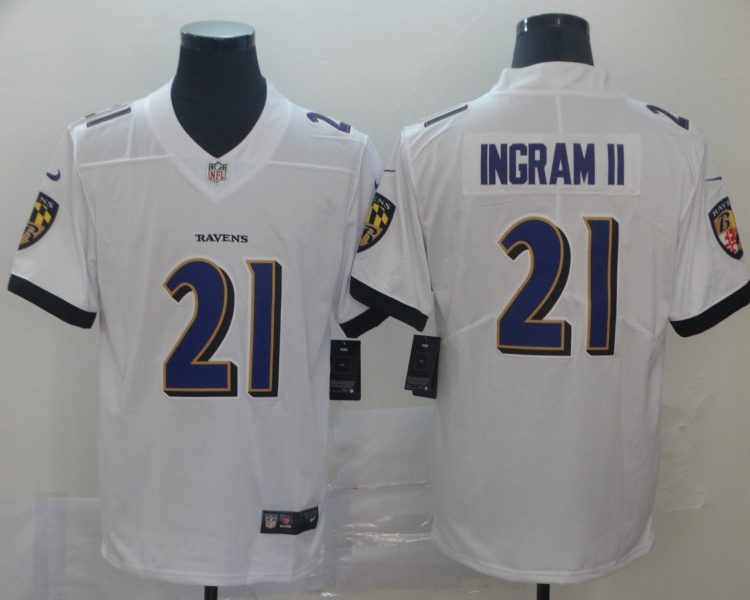 Men's Baltimore Ravens Mark Ingram II #21 White Jersey