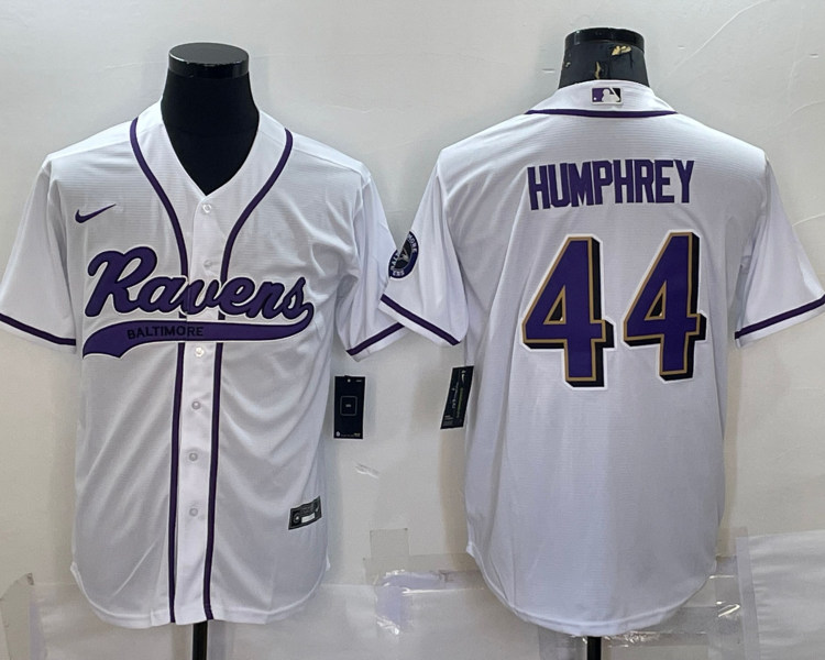 Men's Baltimore Ravens Marlon Humphrey #44 White Jersey Joint Edition