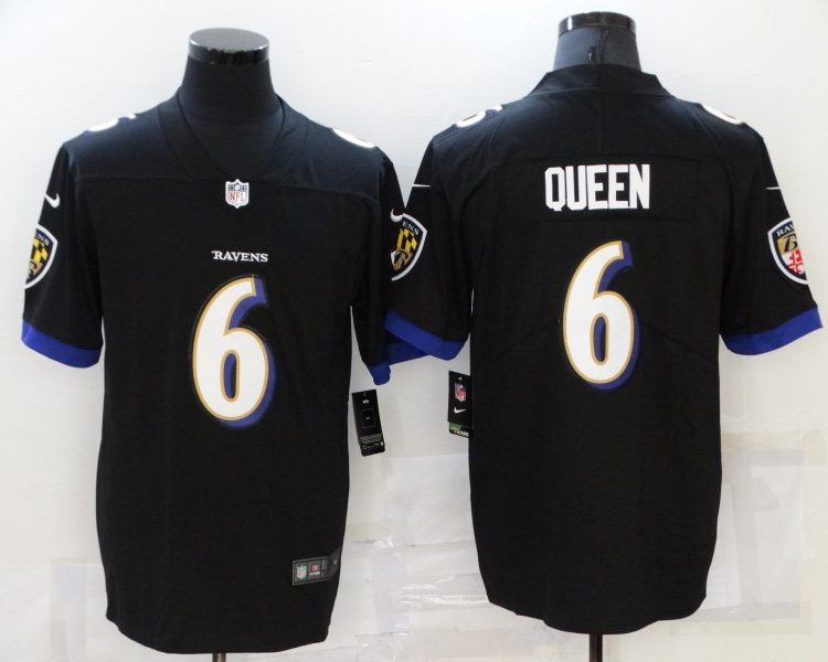 Men's Baltimore Ravens Patrick Queen #6 Black Jersey