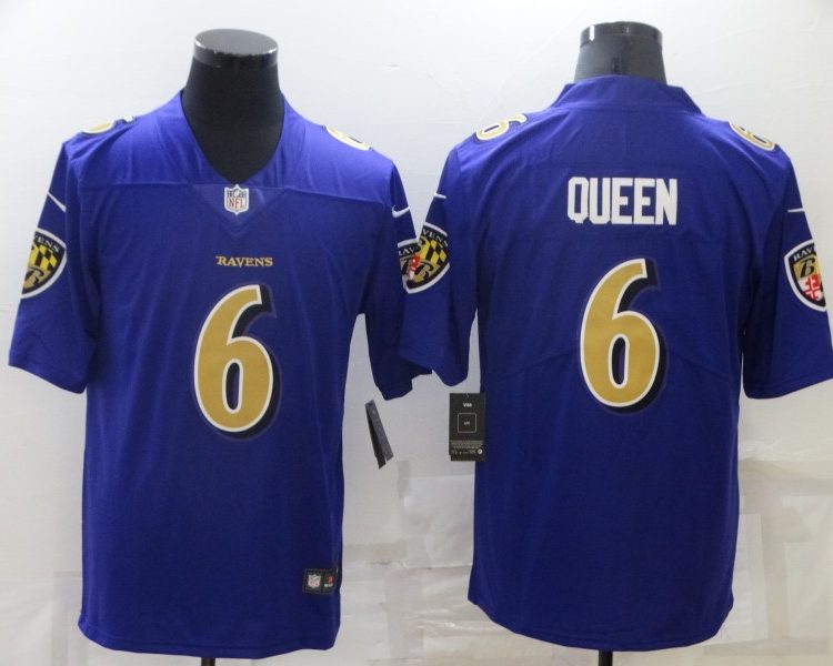 Men's Baltimore Ravens Patrick Queen #6 Purple Jersey
