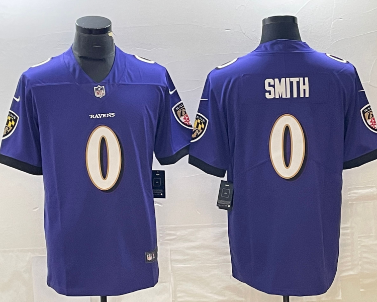 Men's Baltimore Ravens Roquan Smith #0 Purple Team Jersey