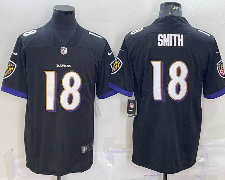 Men's Baltimore Ravens Roquan Smith #18 Black Jersey