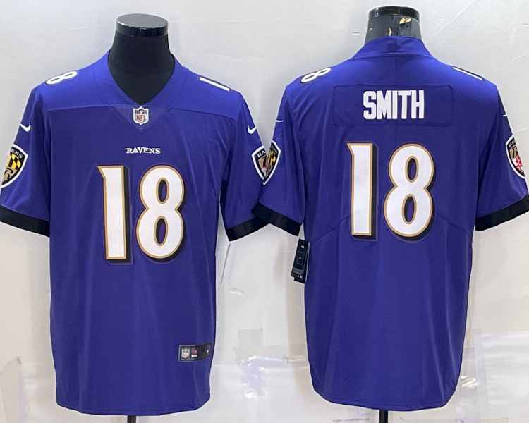Men's Baltimore Ravens Roquan Smith #18 Purple Jersey