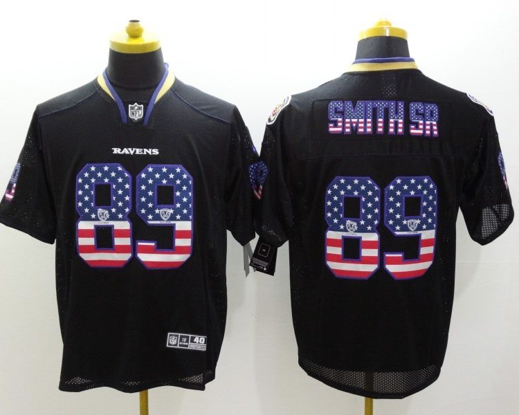 Men's Baltimore Ravens Steve Smith Sr #89 Black Jersey