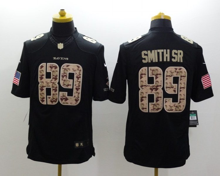 Men's Baltimore Ravens Steve Smith Sr #89 Black Jersey