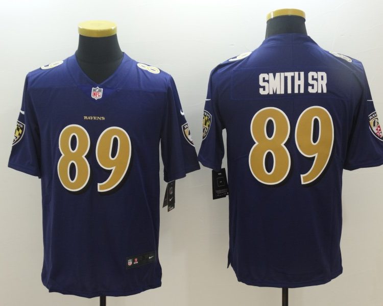 Men's Baltimore Ravens Steve Smith Sr #89 Purple Jersey