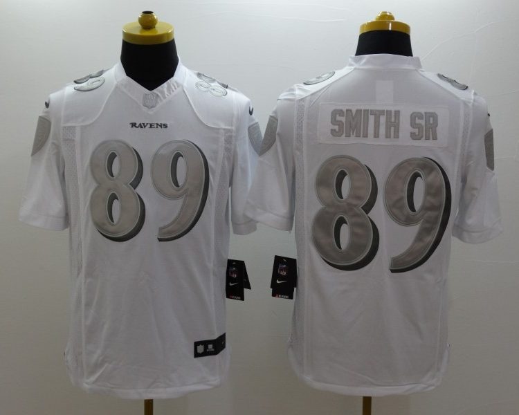 Men's Baltimore Ravens Steve Smith Sr #89 White Jersey