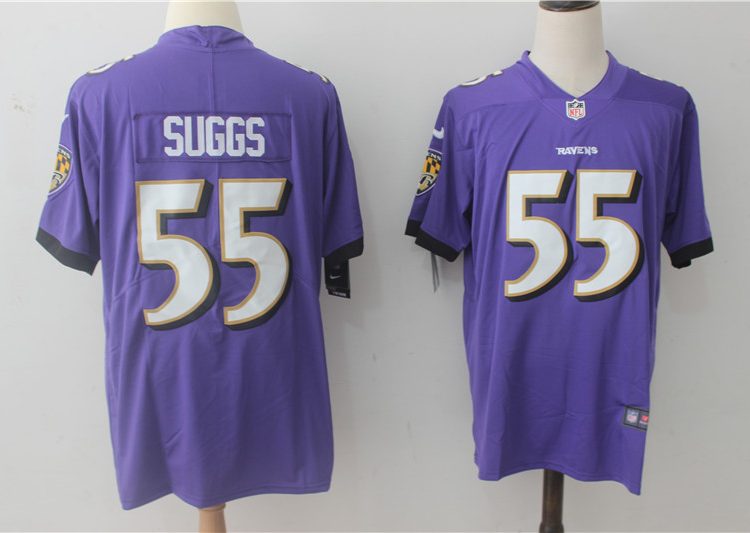 Men's Baltimore Ravens Terrell Suggs #55 Purple Jersey