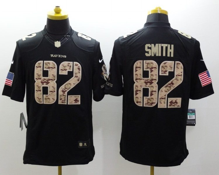 Men's Baltimore Ravens Torrey Smith #82 Black Jersey