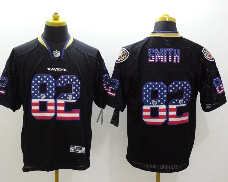 Men's Baltimore Ravens Torrey Smith #82 Black Jersey