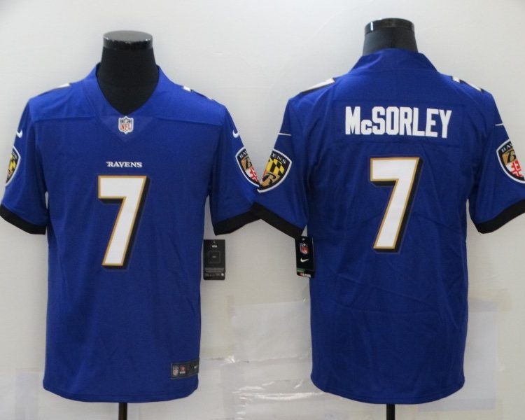 Men's Baltimore Ravens Trace McSorley #7 Purple Jersey