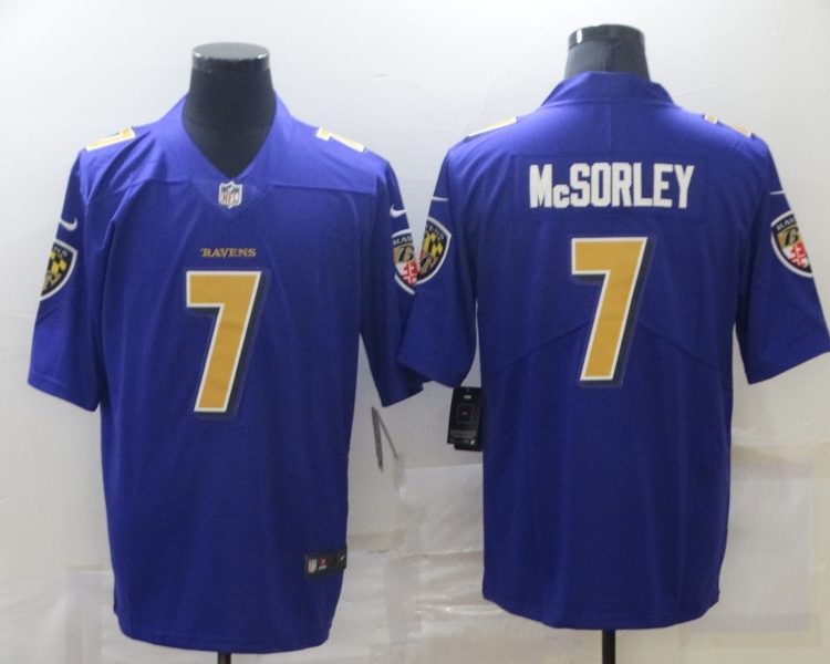 Men's Baltimore Ravens Trace McSorley #7 Purple Jersey