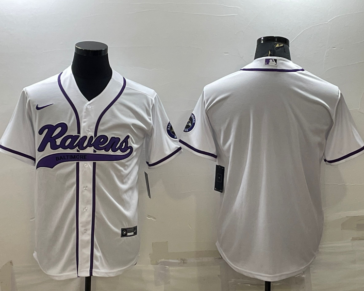 Men's Baltimore Ravens White Blank Jersey