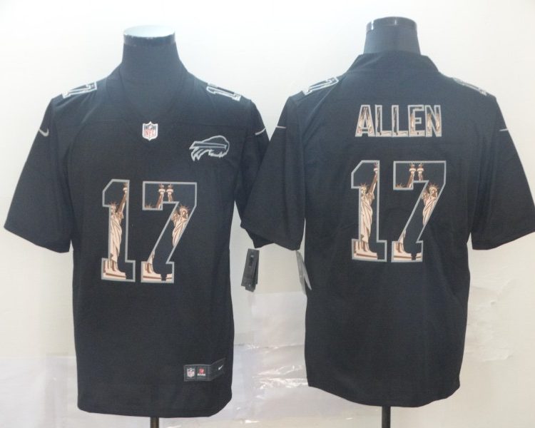Men's Buffalo Bills #17 Josh Allen Black Alternate Jersey