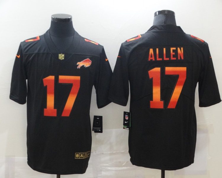 Men's Buffalo Bills #17 Josh Allen Black Alternate Jersey