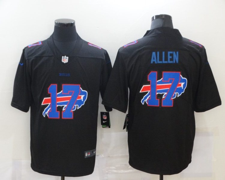 Men's Buffalo Bills #17 Josh Allen Black Authentic Jersey