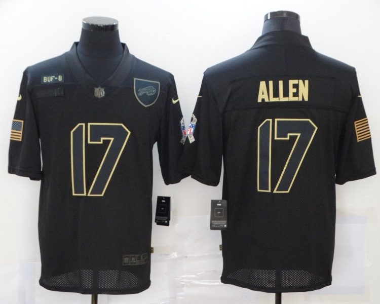 Men's Buffalo Bills #17 Josh Allen Black Jersey