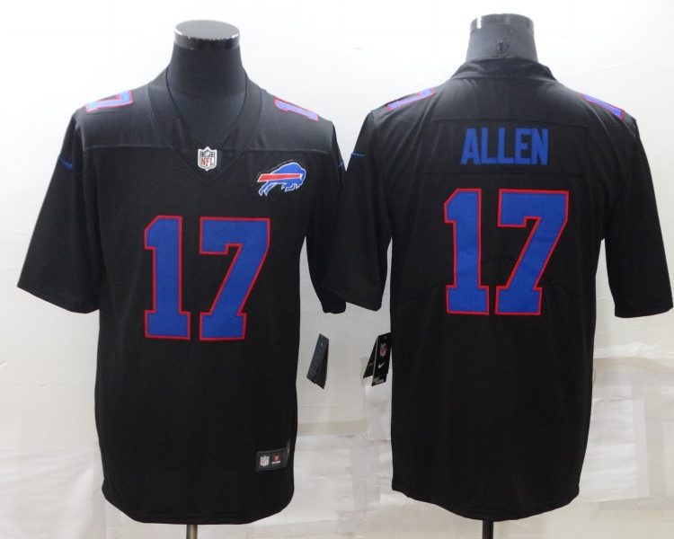 Men's Buffalo Bills #17 Josh Allen Black Jersey