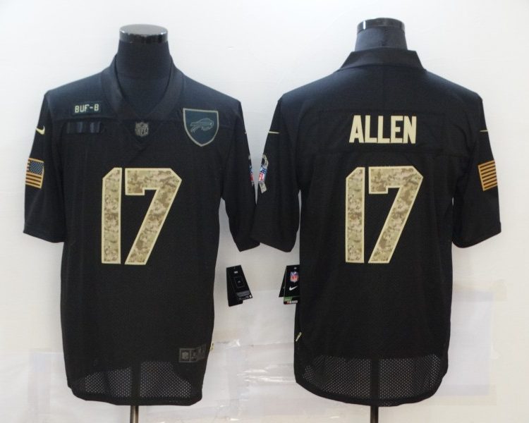 Men's Buffalo Bills #17 Josh Allen Black Jersey