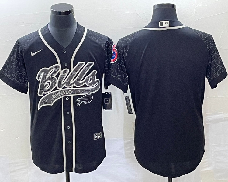 Men's Buffalo Bills Black RFLCTV Limited Blank Jersey