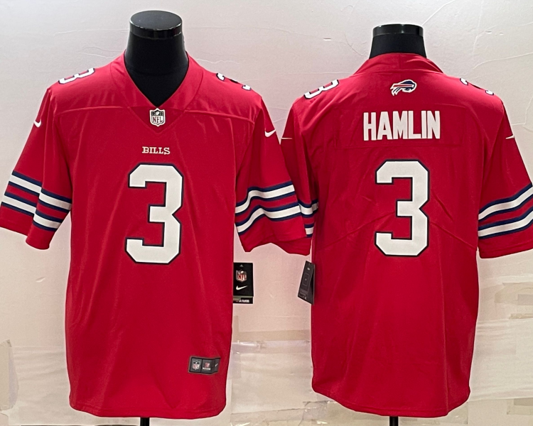 Men's Buffalo Bills Damar Hamlin #3 Red Jersey