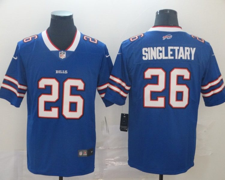 Men's Buffalo Bills Devin Singletary #26 Blue Jersey