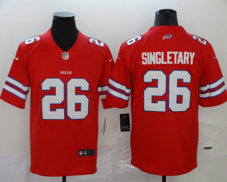 Men's Buffalo Bills Devin Singletary #26 Red Jersey