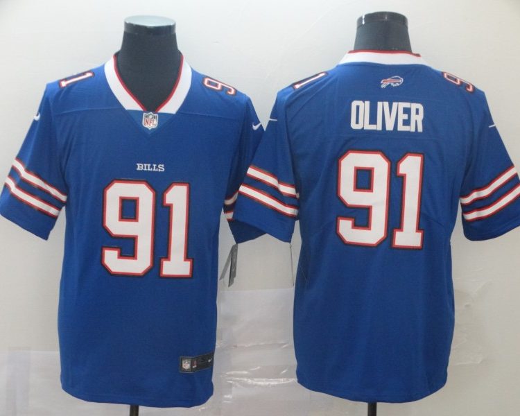 Men's Buffalo Bills Ed Oliver #91 Blue Jersey