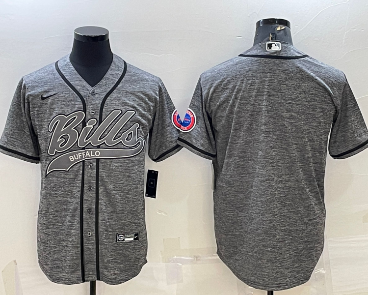 Men's Buffalo Bills Gray Blank Jersey