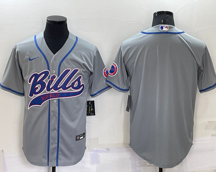 Men's Buffalo Bills Gray Blank Jersey
