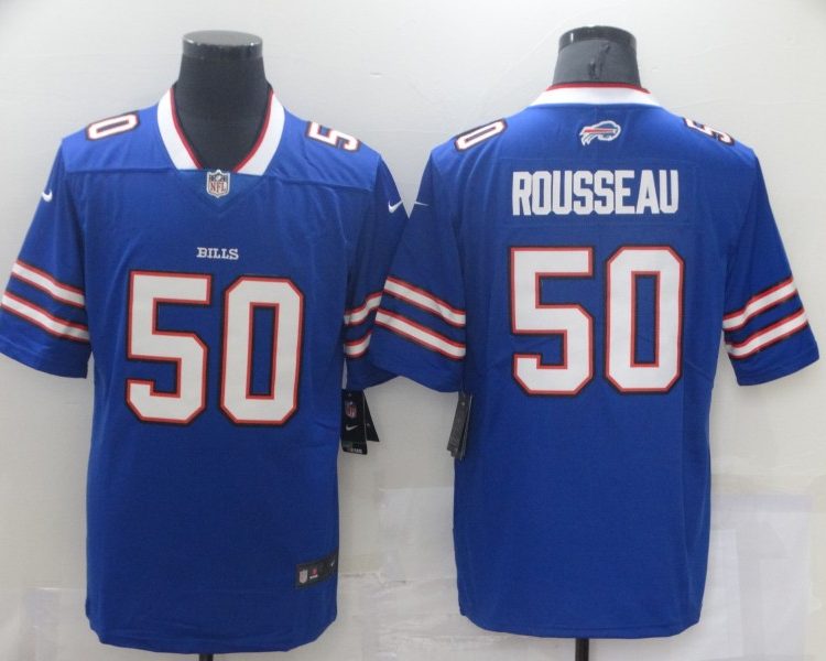Men's Buffalo Bills Greg Rousseau #50 Blue Jersey