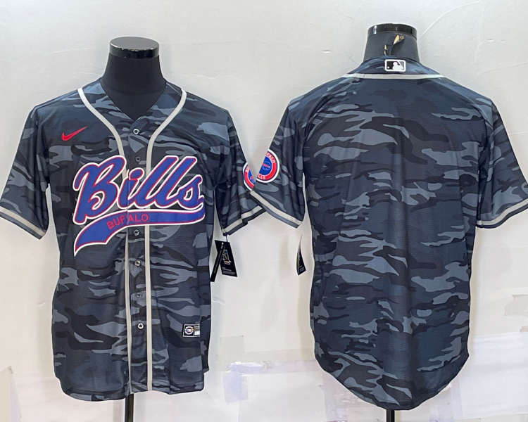 Men's Buffalo Bills Grey Camouflage Blank Jersey