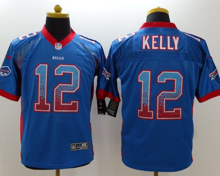 Men's Buffalo Bills Jim Kelly #12 Blue Jersey