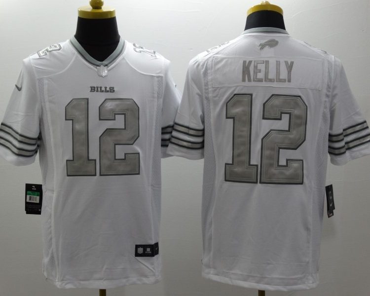 Men's Buffalo Bills Jim Kelly #12 White Jersey